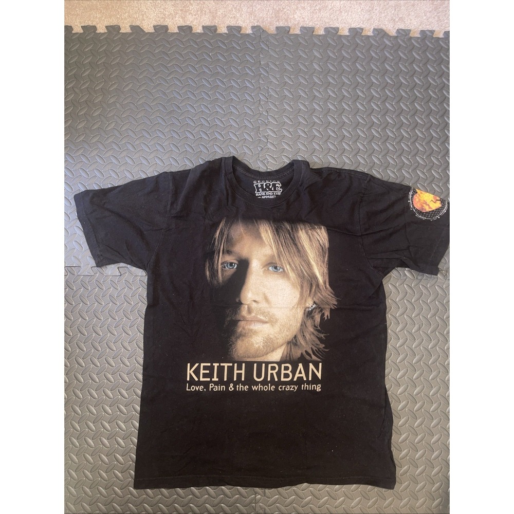 Keith Urban Concert Shirt Love Pain & The Whole Crazy Thing 2007 Black Shirt - L